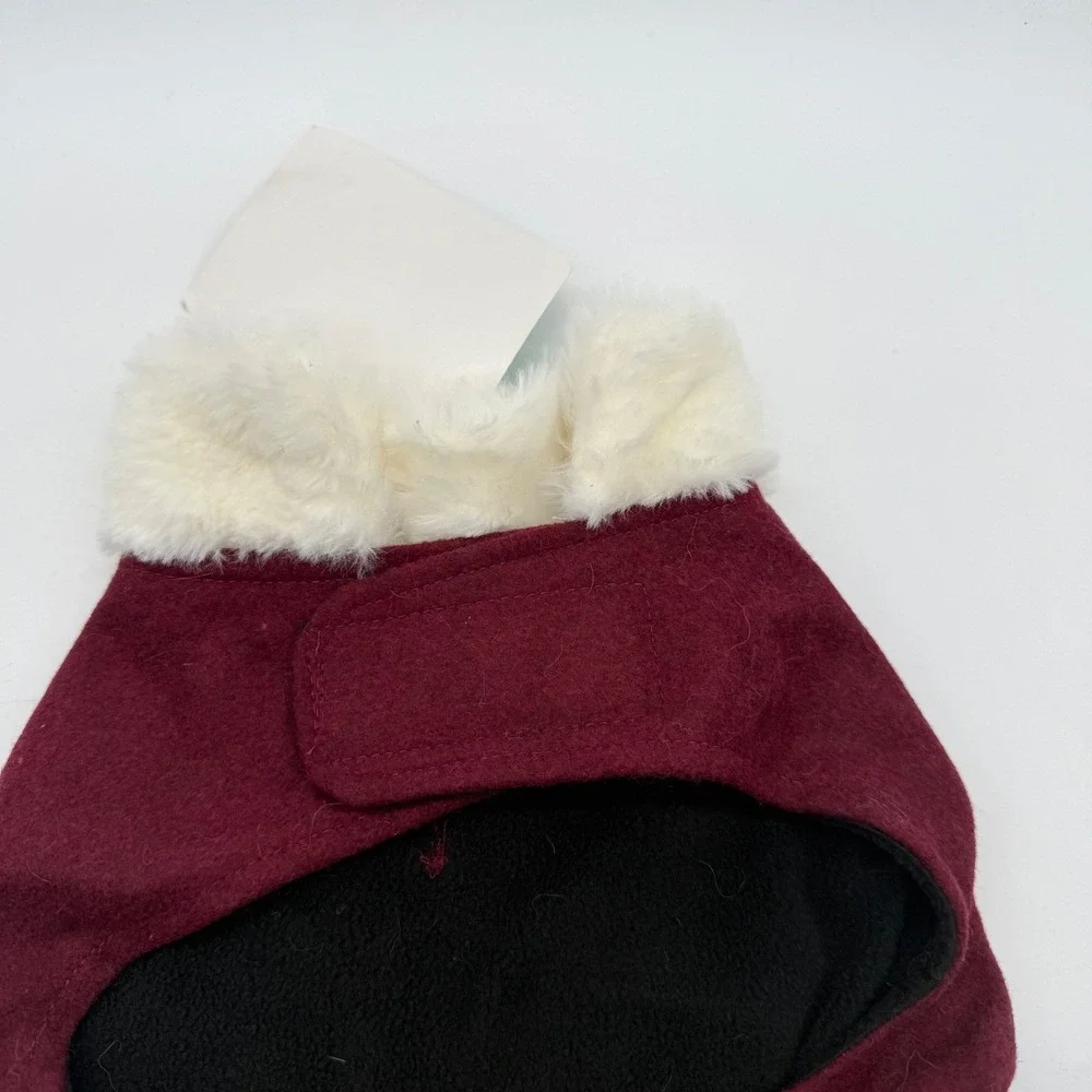 Frisco Red Pom Pom Bow Peacoat Dog Coat Pet Apparel Winter Warm‎ Clothes Medium